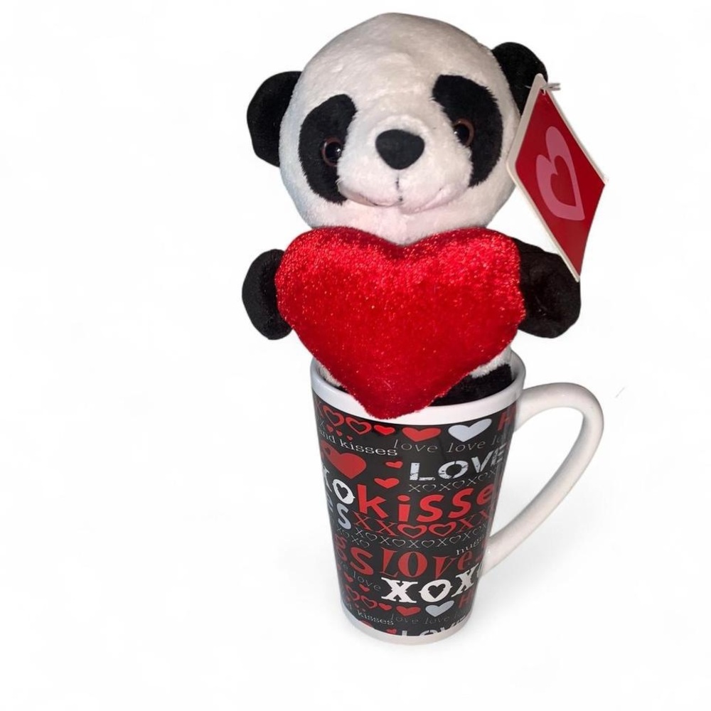 Panda Plush with Heart and Love Latte Mug